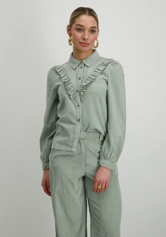 Only ONLMARIKE L/S CORD FRILL SHIRT PNT 15334332