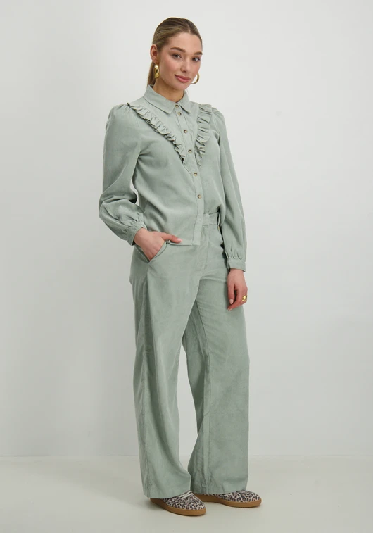 Only ONLMARIKE L/S CORD FRILL SHIRT PNT 15334332