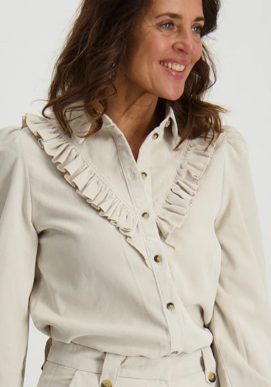 Only ONLMARIKE L/S CORD FRILL SHIRT PNT 15334332