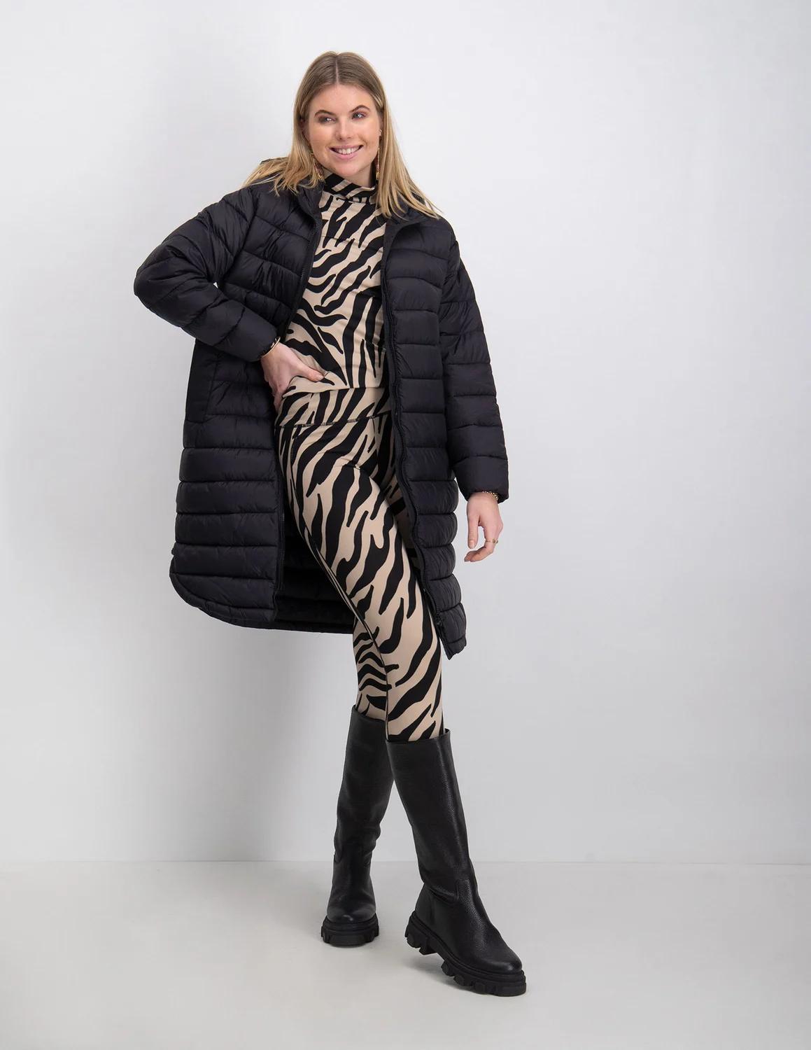 OVERSIZE 15258420 kopen Only COAT zwart2 Stone OTW bij QUILTED The ONLMELODY