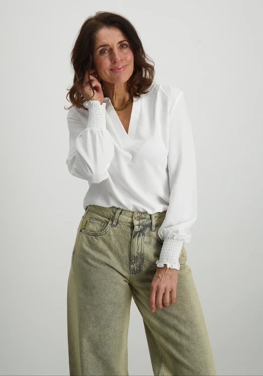 Only ONLMETTE V-NECK LS SMOCK TOP NOOS W 15284309