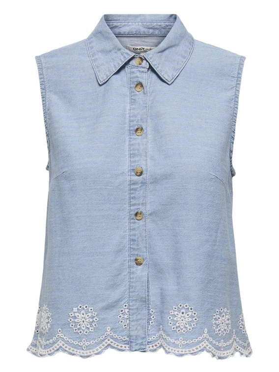 Only ONLMOON S/L BROD ANGLAISE DNM SHIRT 15348191