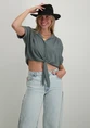 Only ONLPAULA LIFE S/S TIE SHIRT WVN NOO 15281497