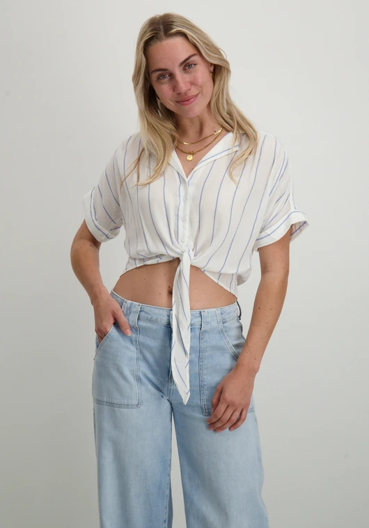 Only ONLPAULA LIFE S/S TIE SHIRT WVN NOO 15281497