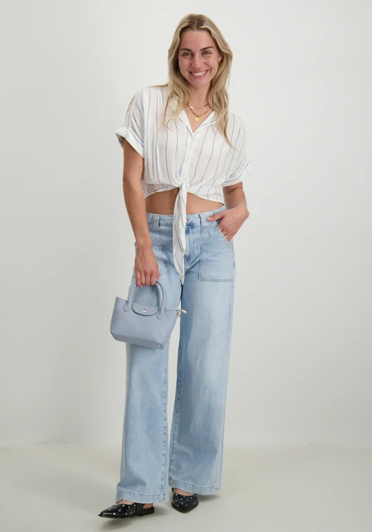 Only ONLPAULA LIFE S/S TIE SHIRT WVN NOO 15281497