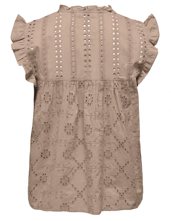 Only ONLREVA LIFE S/L EMB TOP WVN NOOS 15218460