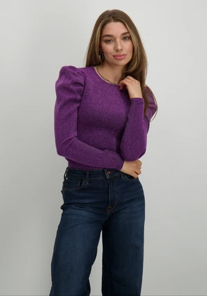 Only ONLRICH L/S GLITTER PUFF TOP JRS 15278055