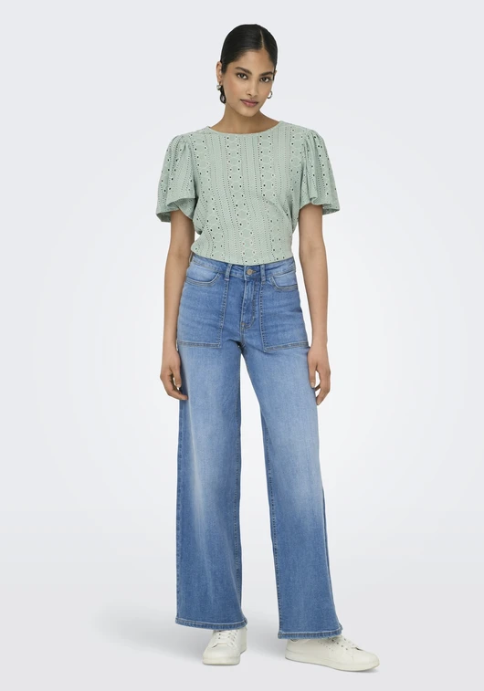 Only ONLRIVERSIDE S/S FLAIRED TOP JRS 15312474