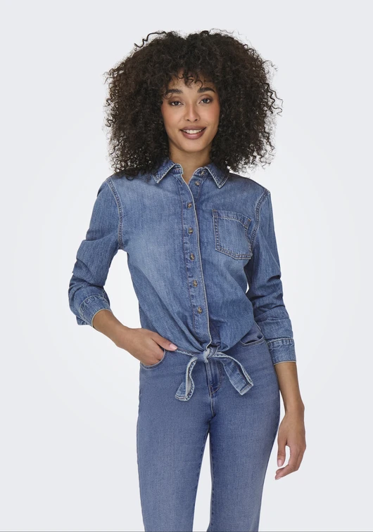 Only ONLSEVIGNY LECEY LS KNOT DNM SHIRT 15344186