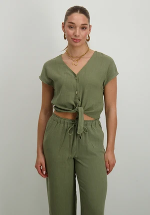 Only ONLSIESTA SS KNOT LIN BL SHIRT PNT 15322270