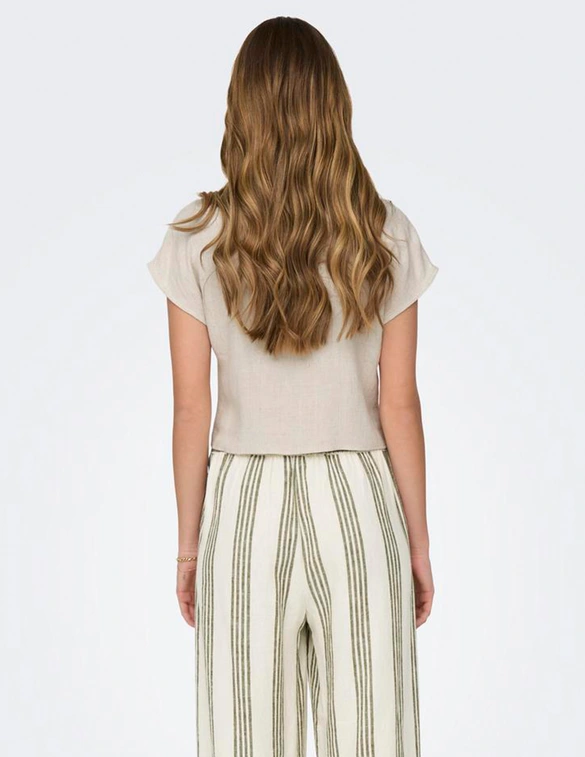 Only ONLSIESTA SS KNOT LIN BL SHIRT PNT 15322270