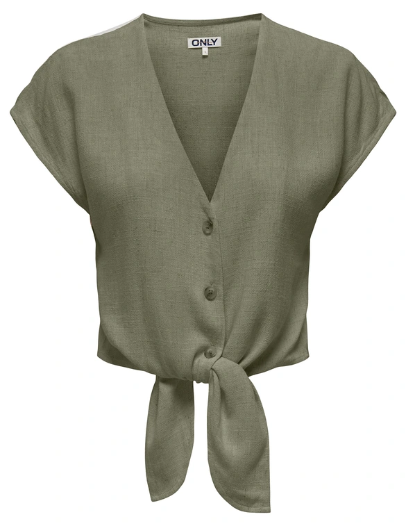 Only ONLSIESTA SS KNOT LIN BL SHIRT PNT 15322270