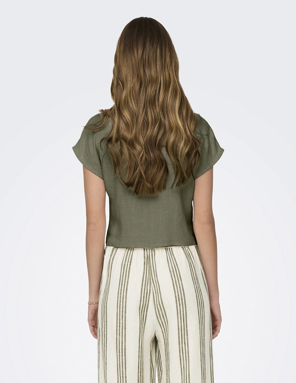 Only ONLSIESTA SS KNOT LIN BL SHIRT PNT 15322270