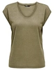 Only onlSILVERY S/S V NECK LUREX TOP JRS 15136069