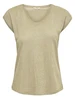 Only onlSILVERY S/S V NECK LUREX TOP JRS 15136069