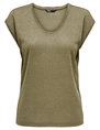 Only onlSILVERY S/S V NECK LUREX TOP JRS 15136069