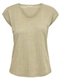 Only onlSILVERY S/S V NECK LUREX TOP JRS 15136069