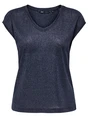 Only onlSILVERY S/S V NECK LUREX TOP JRS 15136069