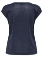 Only onlSILVERY S/S V NECK LUREX TOP JRS 15136069