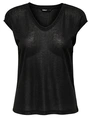 Only onlSILVERY S/S V NECK LUREX TOP JRS 15136069