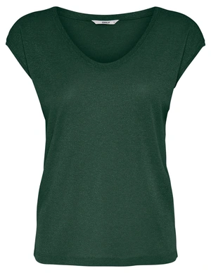Only onlSILVERY S/S V NECK LUREX TOP JRS 15136069