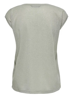 Only onlSILVERY S/S V NECK LUREX TOP JRS 15136069