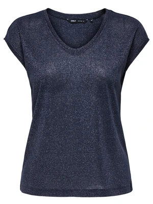 Only onlSILVERY S/S V NECK LUREX TOP JRS 15136069