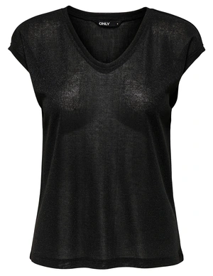 Only onlSILVERY S/S V NECK LUREX TOP JRS 15136069