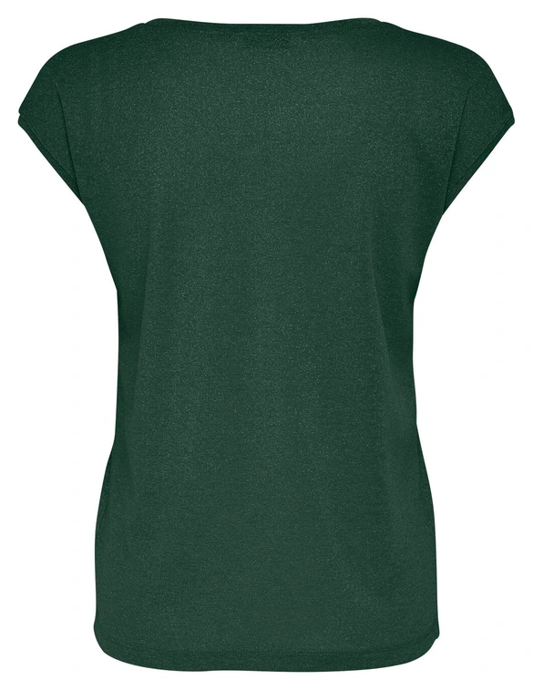 Only onlSILVERY S/S V NECK LUREX TOP JRS 15136069