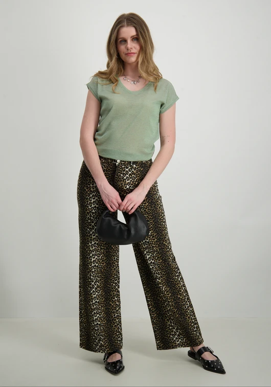 Only onlSILVERY S/S V NECK LUREX TOP JRS 15136069