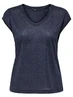 Only onlSILVERY S/S V NECK LUREX TOP JRS 15136069