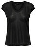 Only onlSILVERY S/S V NECK LUREX TOP JRS 15136069
