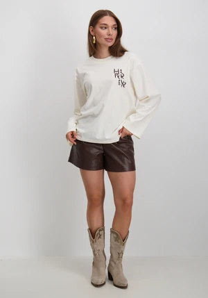 Only ONLSMOOTH HW FAUX LEA SHORTS CC PNT 15351265