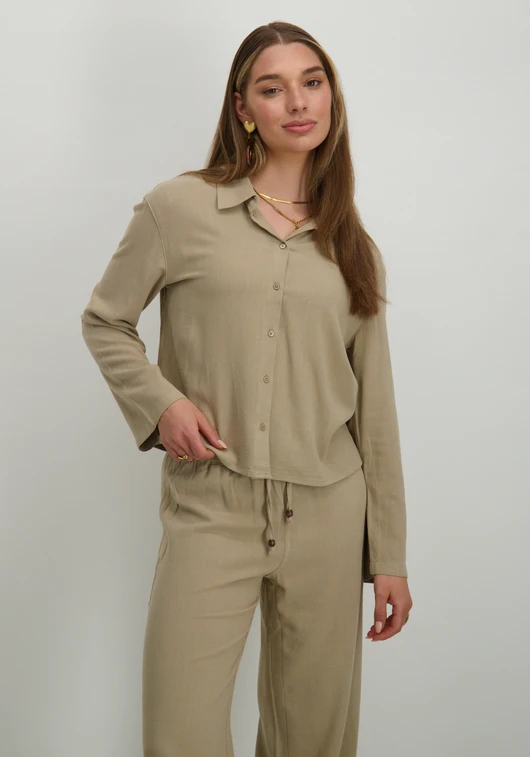 Only ONLSOLVI L/S LINEN BL SHIRT CC PNT 15338695