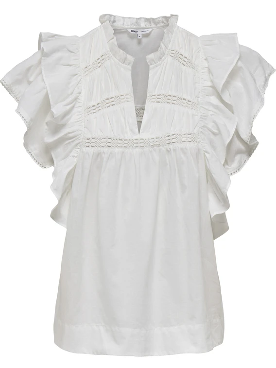 Only ONLSUNNY LIFE CAPSL FRILL TOP WVN N 15347882