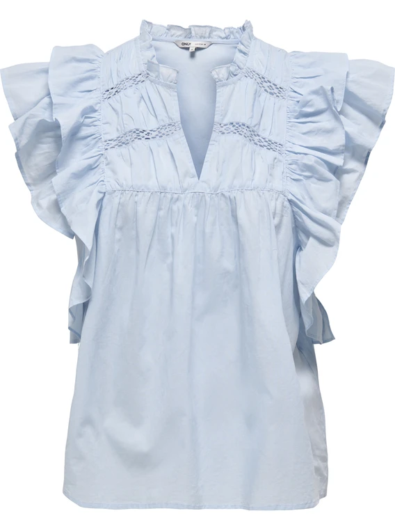 Only ONLSUNNY LIFE CAPSL FRILL TOP WVN N 15347882