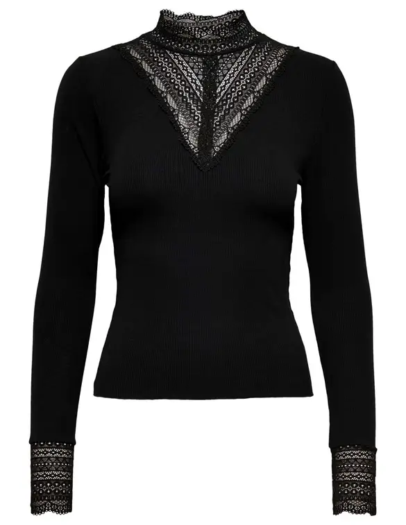 Only ONLTILDE L/S HIGH NECK LACE TOP JRS 15207788