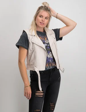 Only ONLVAL FAUX LEATHER STUD WAISTCOAT 15255927