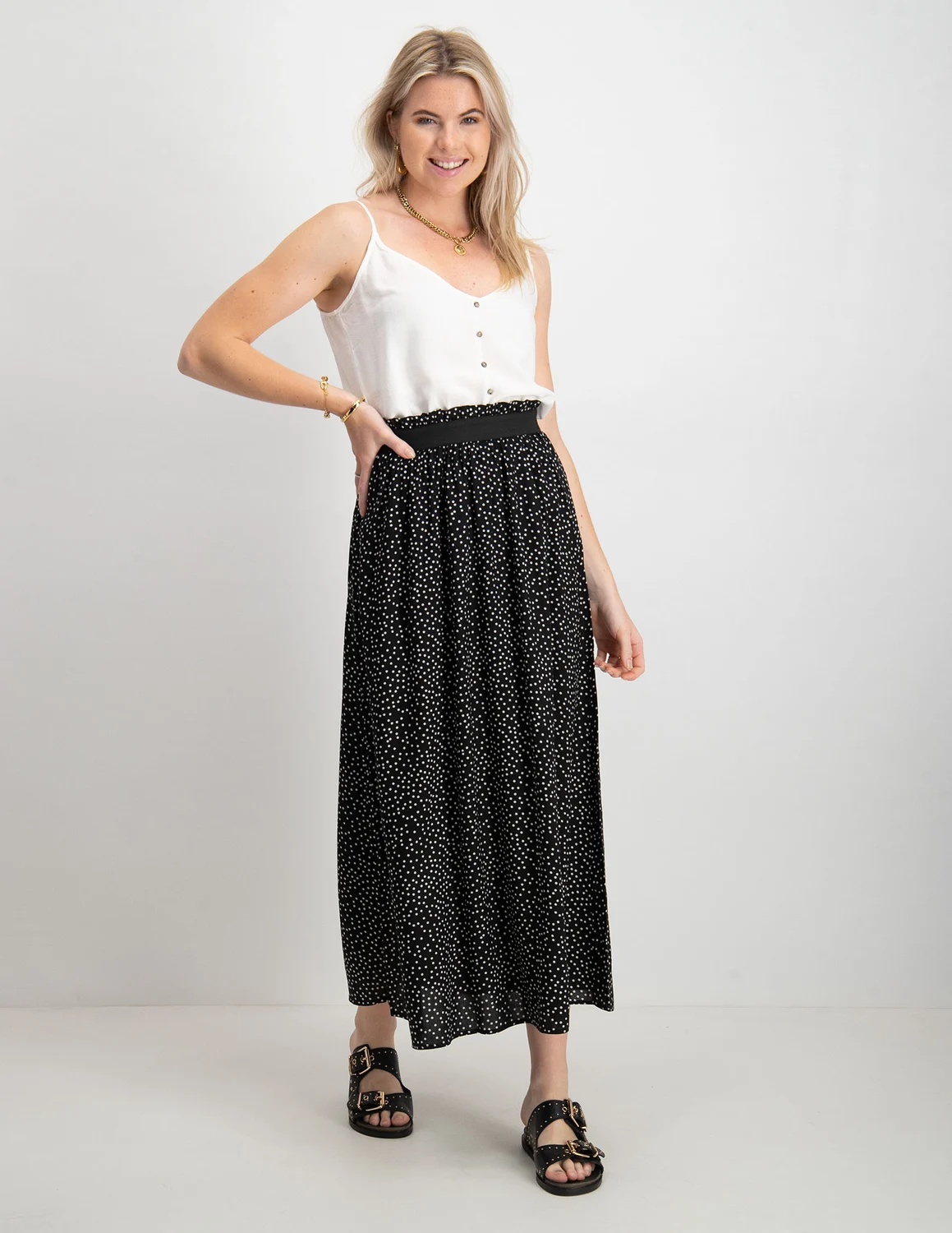 Only ONLVENEDIG AOP LIFE LONG SKIRT WVN 15251761 zwart-antraciet 1 kopen  bij The Stone