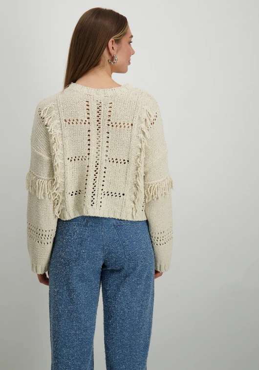 Only ONLYRSA LIFE LS FRINGE O-NECK CC KN 15339645