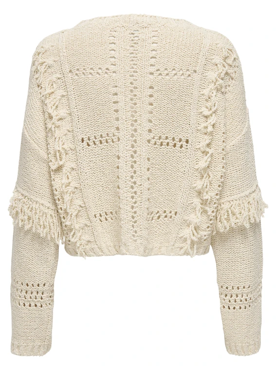 Only ONLYRSA LIFE LS FRINGE O-NECK CC KN 15339645