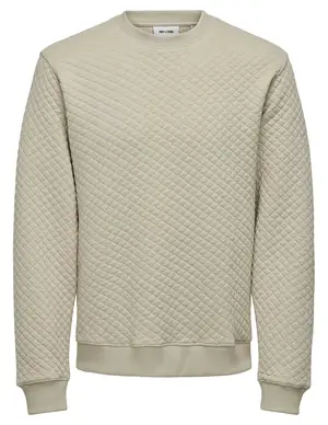 ONLY & SONS ONSADLER REG QUILT CREW NECK SWEAT 22030616