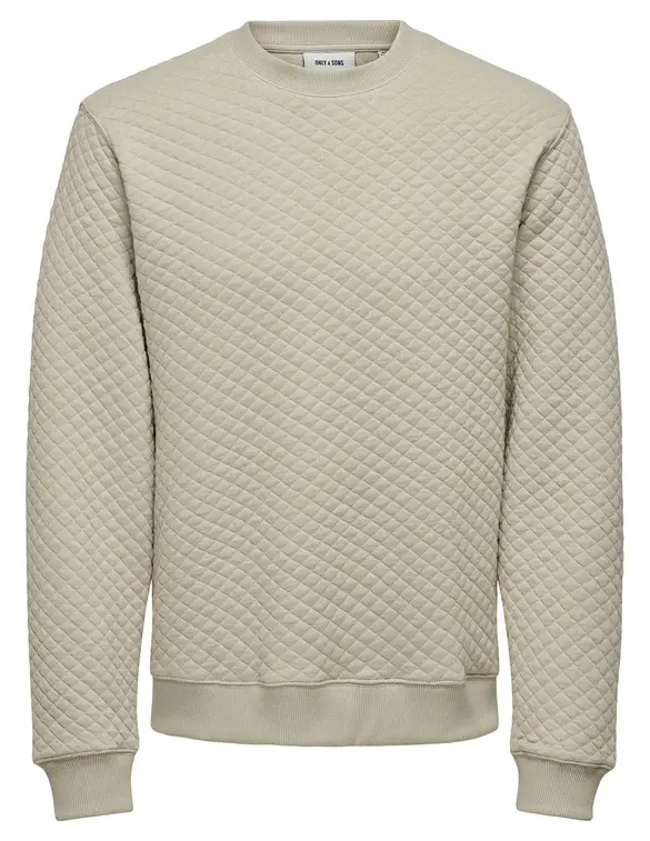 ONLY & SONS ONSADLER REG QUILT CREW NECK SWEAT 22030616