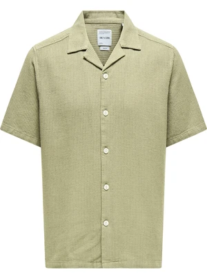 ONLY & SONS ONSBERTIL WAFFLE SS RESORT SHIRT 22032054