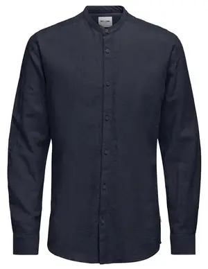 ONLY & SONS ONSCAIDEN LS SOLID LINEN MAO SHIRT 22019173