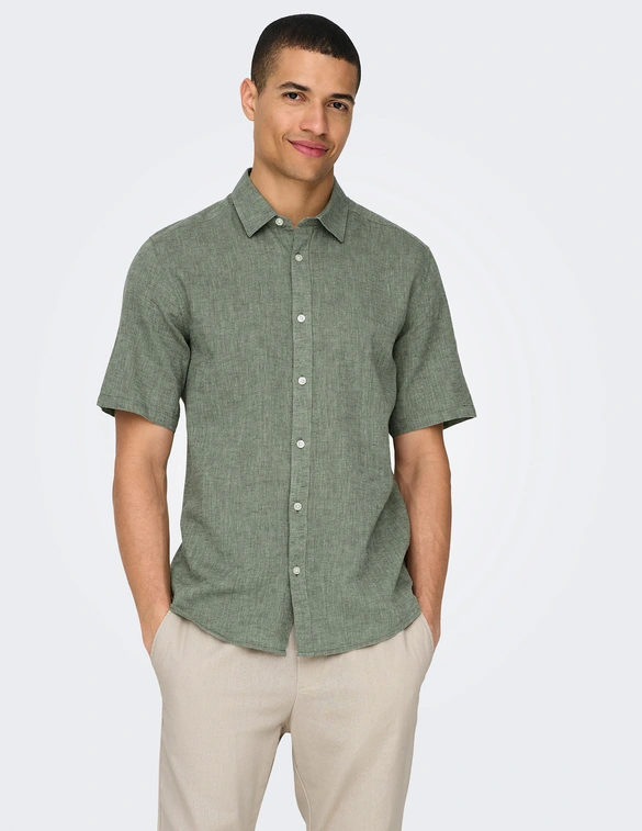 ONLY & SONS onsCAIDEN SS LINEN SHIRT RE 22009885