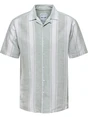 ONLY & SONS ONSCAIDEN SS STRIPE LINEN RESORT SH 22026109