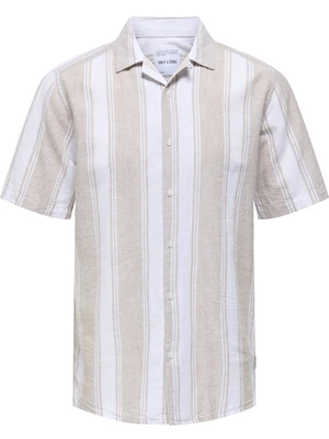 ONLY & SONS ONSCAIDEN SS STRIPE LINEN RESORT SH 22026109