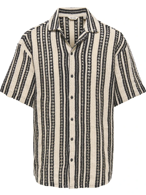 ONLY & SONS ONSDANI CROCHET SS SHIRT 22030511