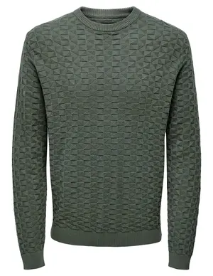ONLY & SONS ONSKALLE REG 12 STRUC CREW KNIT NOO 22026559